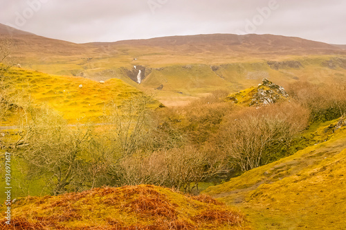 The fairytale lands in the hilltop Castle Ewan, Fairy Glen, Isle of Skye, Scotland