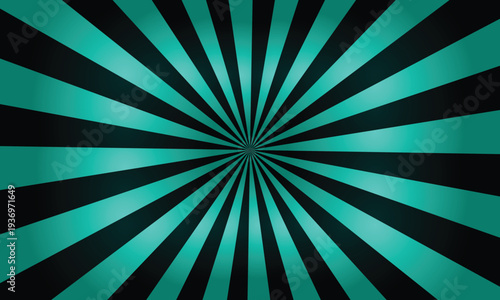 A captivating teal and black radial burst pattern radiates from the center with dynamic energy