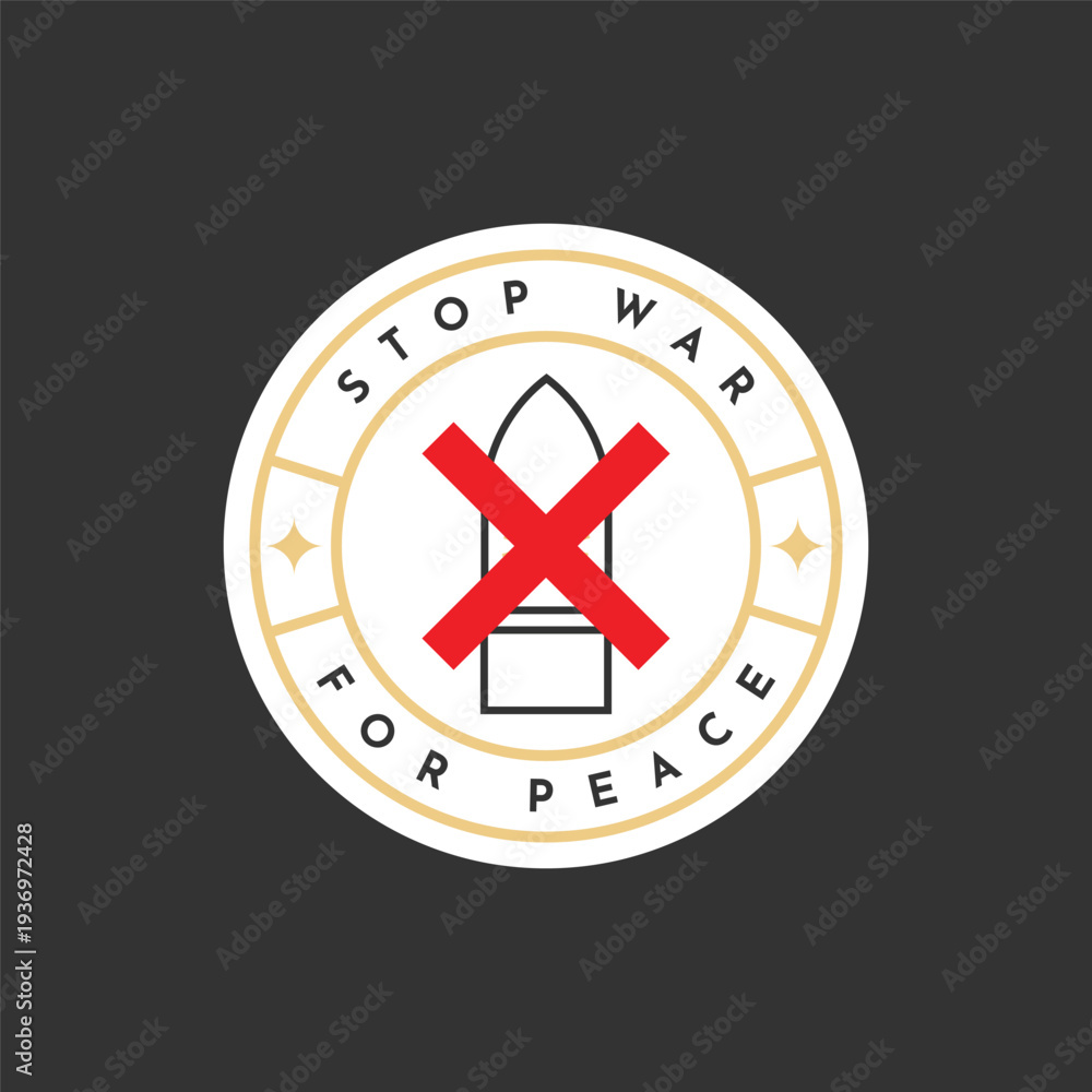 Obraz premium Stop war for peace campaign template design