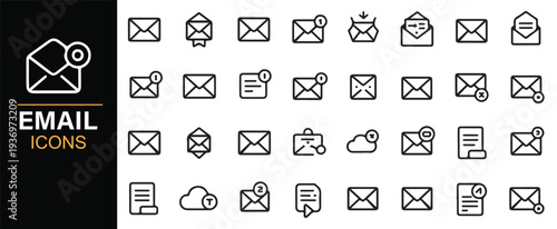 Inbox and outgoing mail outline icon symbols