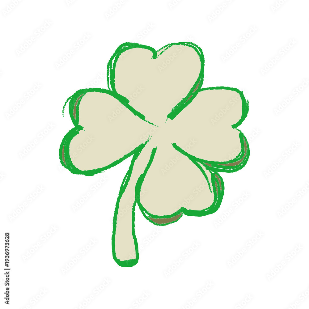 Fototapeta premium Shamrock Clover St Patrick Day Green Line Art Icon