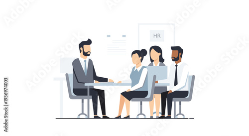 Business Team Meeting Discussion Illustration.