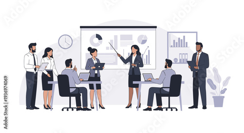 Business Team Meeting Presentation Discussion.