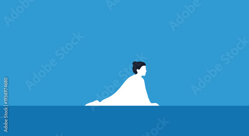 Woman Practicing Yoga on Water.