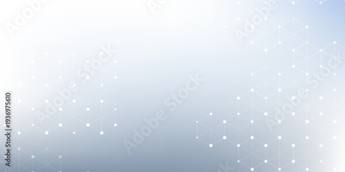 Modern futuristic background of the scientific hexagonal pattern. Virtual abstract background with particle, molecule structure for medical, technology, chemistry, science