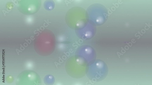 Colorful Bubbles Floating in Blurry Background.