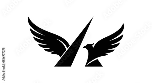 A striking black and white logo featuring stylized eagle wings, a sharp geometric peak, and an eagle's head, conveying power and precision.