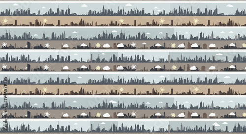 Rows of Small Trees in Stripes.