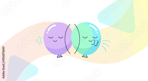Two Cartoon Characters Hugging Each Other.