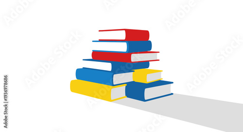 Stack of Books with Colored Covers.