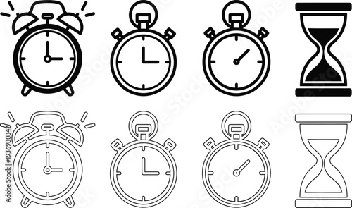 Collection of various clock and time icons