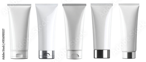 set of cosmetic tube for mockup isolated on transparent background