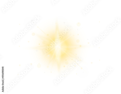 Sun glare realistic effect isolated. PNG transparent file