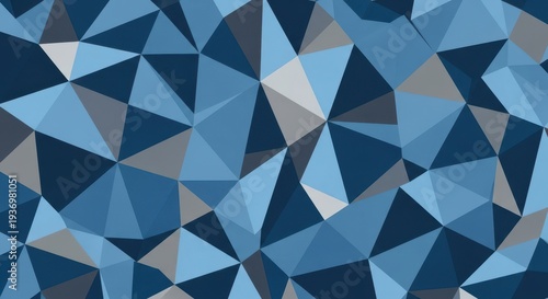 Abstract seamless geometric pattern featuring small, interconnected triangular shapes in shades of blue and gray, suitable for modern digital backgrounds, surface, neutral, visual