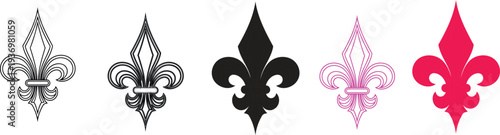 Fleur de lis symbols in various colors and designs