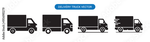 Shipping and courier truck icon. Fast delivery service Truck vector. Express delivery trucks icons