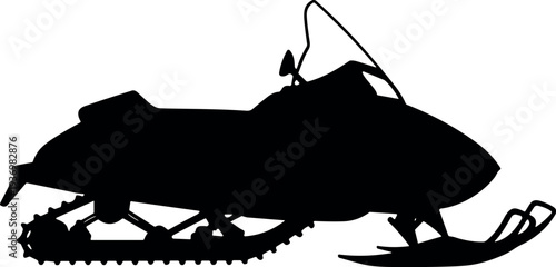 Snowmobile silhouette icon vector graphic