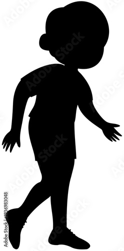 Fotografi Boy Dribbling with the Top of the Foot Soccer Technique Step 1 Without Ball Silhouette Illustration