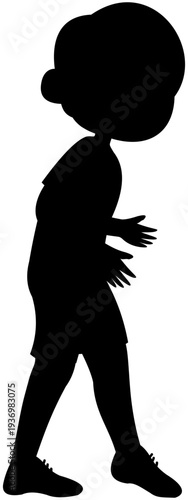 Obraz na plátně Boy Dribbling with the Top of the Foot Soccer Technique Step 1 Without Ball Silhouette Illustration