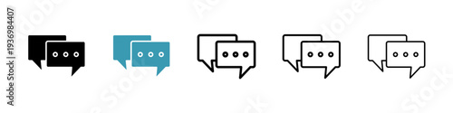 Conversation icons collection in black and blue colors