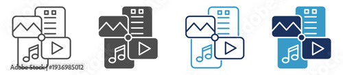 multimedia multi purpose icon set
