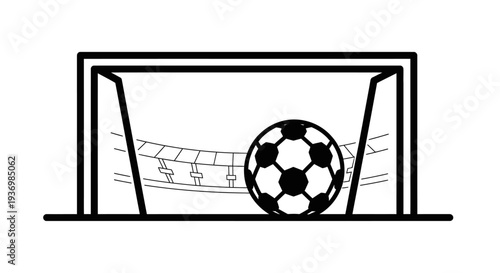 Soccer Ball Entering Football Goal Net.