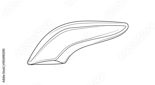 Simple Line Drawing of a Spoon.