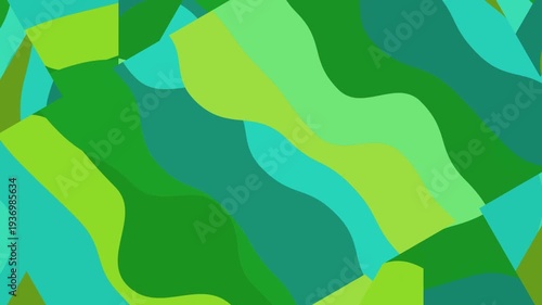 Vibrant Green Abstract Shapes Background Video.