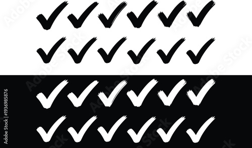 Checkmarks in black and white