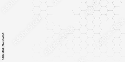 Abstract background of hexagons pattern and chemical engineering, genetic research, molecular structure. Vector illustration for innovation technology concept