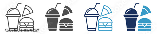fast food multi purpose icon set