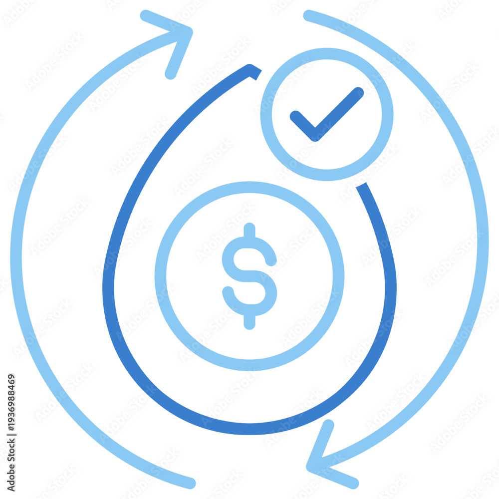 Fototapeta premium Liquidity Dual Tone Outline Icon