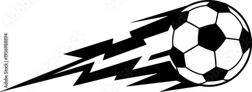 Vector soccer ball with lightning speed motion graphic