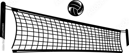 Vector volleyball net and ball icon