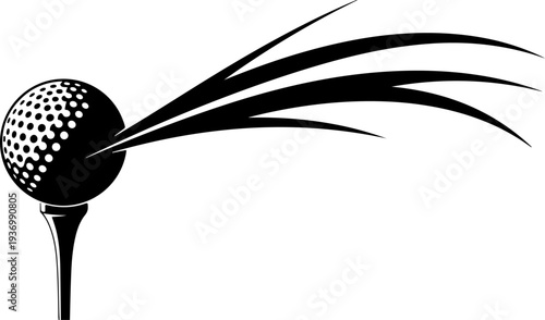 Vector golf ball on tee icon