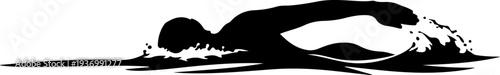 Vector swimming silhouette icon