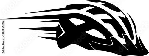 Black bicycle helmet vector icon