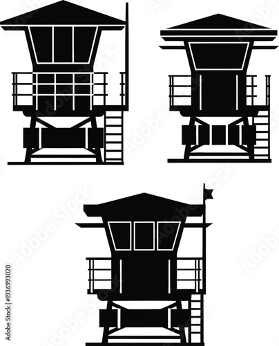 Architectural designs of a watchtower with multiple viewing angles