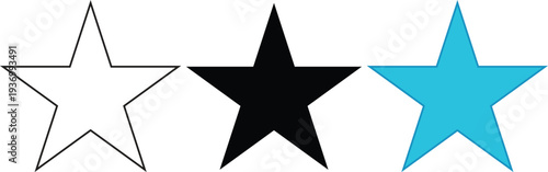 Shining Stars: An illustration of three diverse stars, each representing a distinct visual aesthetic. A captivating depiction, exploring the elegance of design and symbolic representation.