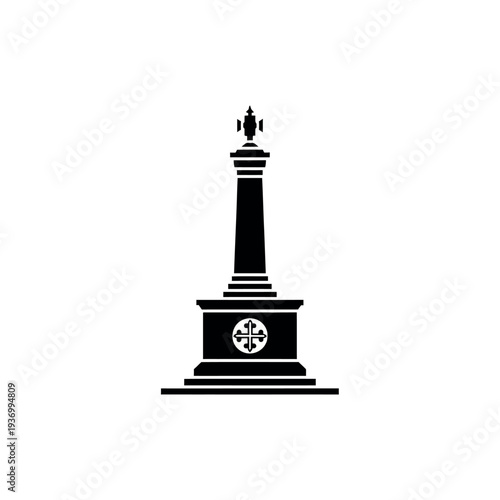 Historic Monument Column with Ornate Top and Base.