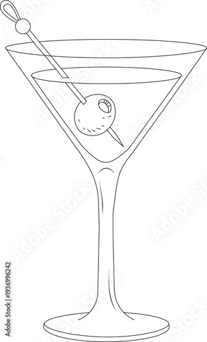 Pina colada cocktail with straw and pineapple slice tropical summer alcoholic drink in glass coloring page