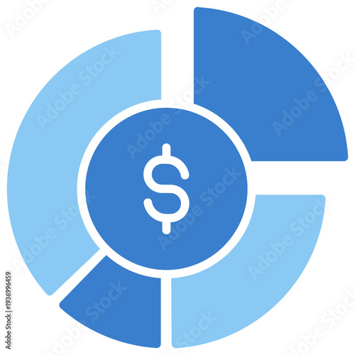 Budget Pie Dual Tone Glyph Icon