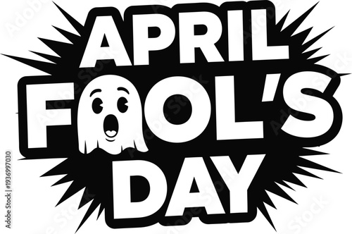 April fool's day logo with ghost