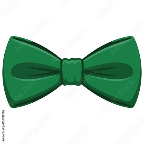 Green bow tie vector icon with a sleek design and elegant appearance, perfect for formal occasions and stylish ensembles, adding a touch of sophistication