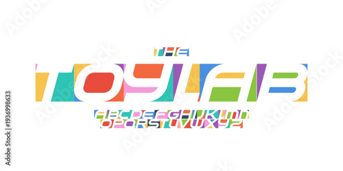 Color Font Logo Alphabet Vector Fun Letter Set Blocky Typography, Art Typographic Design for Kids Zone Title Text, Toy Typo Poster Headline, Type Fest Logotype, Colorful Fonts. Vector Typeface.