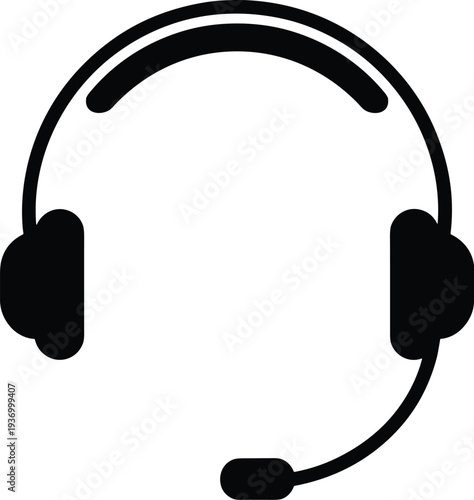 Modern Communication Headset Isolated on Transparent Background for Customer Support Concept