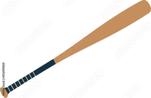Baseball bat illustration for sports equipment and athletic activity concept