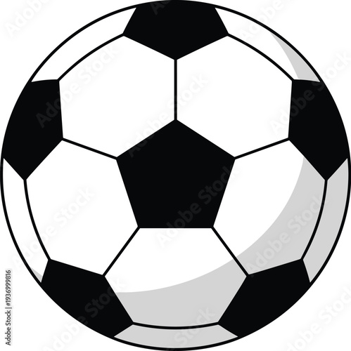 Classic black and white soccer ball with modern design for football sport concept