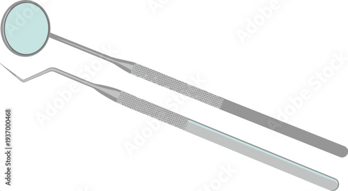 Dental tools for professional oral examination and treatment for dentistry concept