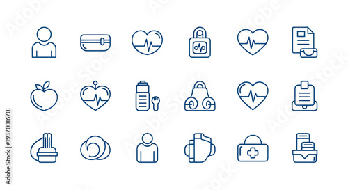 Health and wellness icon set